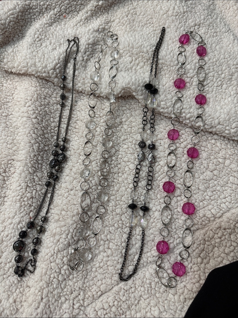 Women’s Pink Beaded Link Necklace - Unbranded